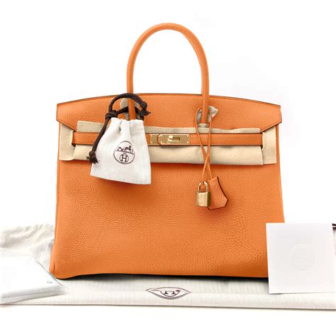 hermes birkin bag 35 togo orange women's handbag 35-orange-togo-gold|Hermes Birkin 35 handbags.